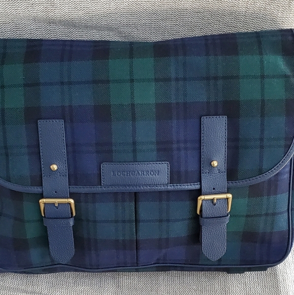 Lochcarron Scottland Black Watch Modern Tartan Satchel Bag, Leather, EUC - Picture 6 of 13